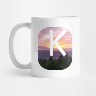 Initial K Sunset Photograph Mug